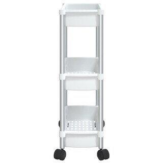 Foto 5 | Foto 5 | Carrito De Almacenamiento Vidaxl Con Marco De Aluminio De 3 Niveles  Color Plateado Y Blanco - Venta Internacional.