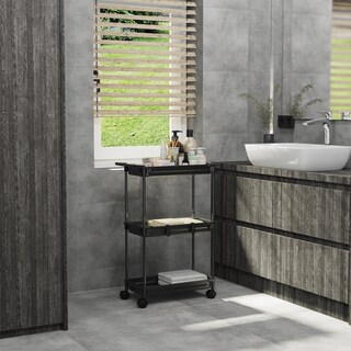 Foto 2 | Foto 2 | Carrito De Almacenamiento Con Ruedas Simple Houseware Standard De 3 Niveles Negro - Venta Internacional.
