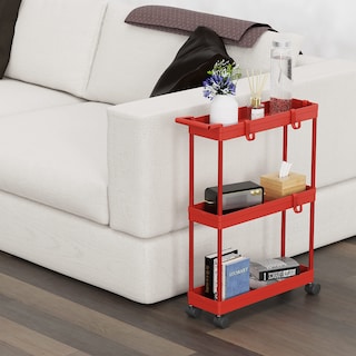 Foto 5 | Foto 5 | Carrito De Almacenamiento Simple Houseware De 3 Niveles Delgado Y Estrecho Rojo - Venta Internacional.