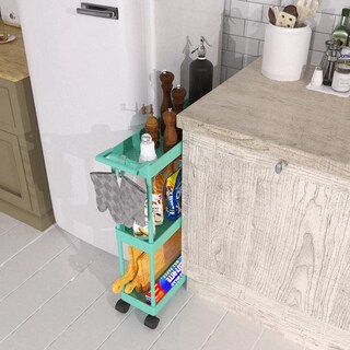 Foto 5 | Foto 5 | Carrito De Almacenamiento Simple Houseware De 3 Niveles  Delgado Y Estrecho  Turquesa - Venta Internacional.
