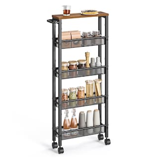 Foto 1 | Foto 1 | Slim Rolling Cart Vasagle Almacenamiento De 5 Niveles Para Cocina Marrón - Venta Internacional.