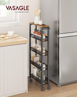 Foto 2 | Foto 2 | Slim Rolling Cart Vasagle Almacenamiento De 5 Niveles Para Cocina Marrón - Venta Internacional.