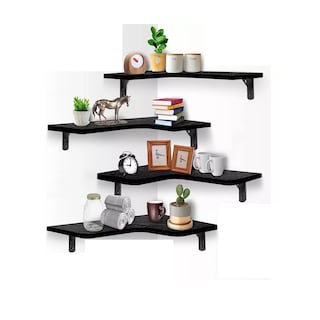 Foto 1 | Foto 1 | Repisa Esquinera Minimalista Flotante Moderna 4 Piezas Eo Safe Imports Esi-18115 Negro