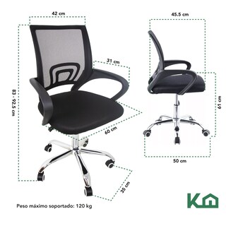 Foto 5 | Foto 5 | Sillas Mesh Oficina KingsHouse KHMESHB color Negro 2 Piezas