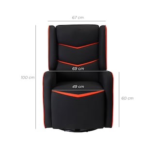 Foto 5 | Foto 5 | Sillón Gamer Reposet VANLIG Giratorio Cronos color Rojo