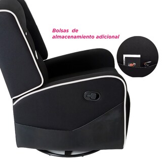 Foto 5 | Foto 5 | Sillón Gamer Reposet VANLIG Giratorio Cronos color Negro con Blanco