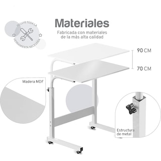 Foto 4 | Foto 4 | Escritorio Móvil de Altura Ajustable con Llantas Aquila color Blanco