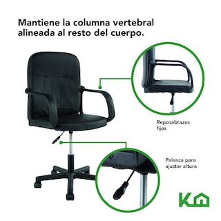 Foto 3 | Foto 3 | Silla De Escritorio Ejecutiva Ergonomica Ajustable Negro