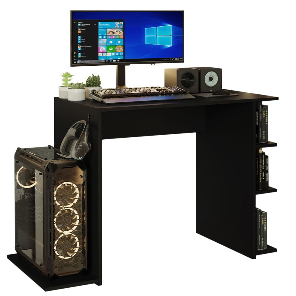 Escritorio Gamer Minimalista Madesa para Computadora Office 9414 Negro