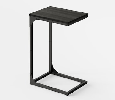 Foto 1 | Foto 1 | Mesa Auxiliar Vasagle En Forma De C De Roble Ebonizado Y Acero Negro 3.5