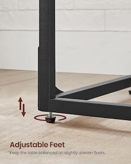 Foto 6 | Foto 6 | Mesa Auxiliar Vasagle En Forma De C De Roble Ebonizado Y Acero Negro 3.5