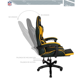 Foto 8 | Foto 8 | Silla Gamer Reclinable NFL Green Bay Packers con Reposapiés Retráctil