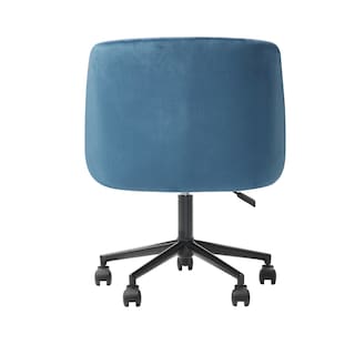 Foto 3 | Foto 3 | Silla De Oficina Giratoria En Terciopelo Azul Con Altura Ajustable Y Asiento Acolchado