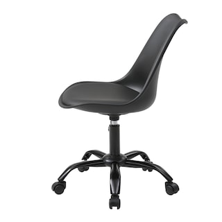 Foto 3 | Foto 3 | Silla De Oficina Giratoria Negra Con Altura Ajustable, Asiento En Vinipiel Y Base De Metal
