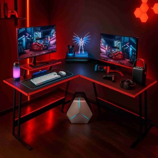 Foto 4 | Foto 4 | Escritorio Gamer En Forma De L Titano Nova Negro