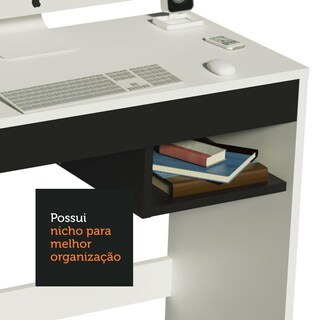 Foto 6 | Foto 6 | Escritorio Madesa Rubi Y Librero Organizador 6908 Bn