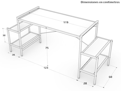 Foto 3 | Foto 3 | Escritorio Gamer Ambientika Modelo N Blanco