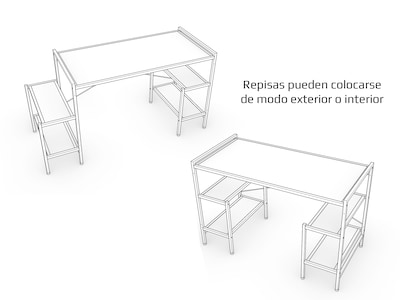 Foto 5 | Foto 5 | Escritorio Gamer Ambientika Modelo N Blanco