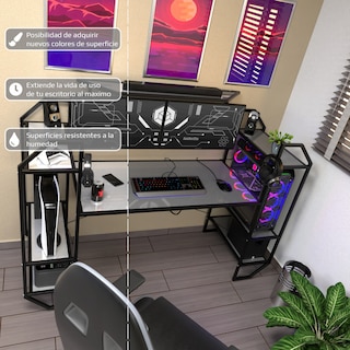 Foto 4 | Foto 4 | Escritorio Gamer Ambientika Modelo H Blanco