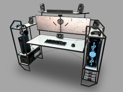 Foto 7 | Foto 7 | Escritorio Gamer Ambientika Modelo H Blanco