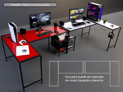 Foto 5 | Foto 5 | Escritorio Gamer Ambientika Modelo L Blanco
