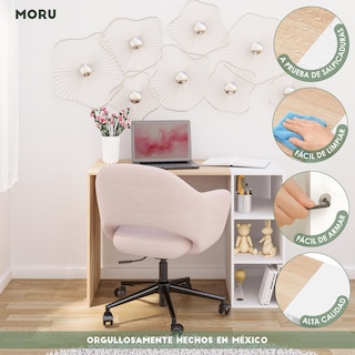 Foto 8 | Foto 8 | Escritorio Link Moru color Roble y Blanco