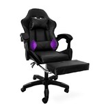 Silla Gamer Ergonómica Reposapiés Reclinable Gaming Oficina Negro