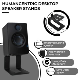 Foto 2 | Foto 2 | Soportes De Altavoz De Escritorio Humancentric Para Altavoces De Escritorio Negros - Venta Internacional.