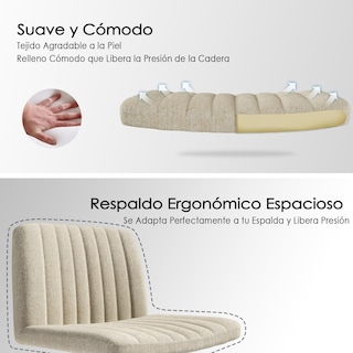 Foto 5 | Foto 5 | Silla De Oficina Furniturer Alintoner Beige 57 X 49 X 74.5 87 Cm