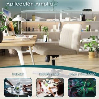 Foto 7 | Foto 7 | Silla De Oficina Furniturer Alintoner Beige 57 X 49 X 74.5 87 Cm