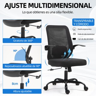 Foto 2 | Foto 2 | Silla De Oficina Yatahome Ergonómica Rola Negra