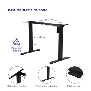 Foto 4 | Foto 4 | Escritorio Ajustable Eléctrico Randu Base Negra 120x60 Mad. Clara