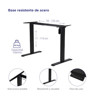 Foto 4 | Foto 4 | Escritorio Ajustable Eléctrico Randu Base Negra 120x60 Negro