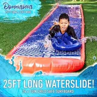 Foto 3 | Foto 3 | Tobogán Acuático Franklin Sports Aqua Ride De 25 Pies Con Tabla De Surf Inflable - Venta Internacional.