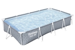 Alberca Con Estructura Rectangular 3.66m X 2.01m X 66cm Col Gris 1mod Garantia 15 Dias Por Defecto De Fabrica