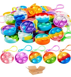 Foto 1 | Foto 1 | 48 Pcs De Niños Pop Push Lab.g It Llavero Juguete Antiestrés Cuadro Multicolor