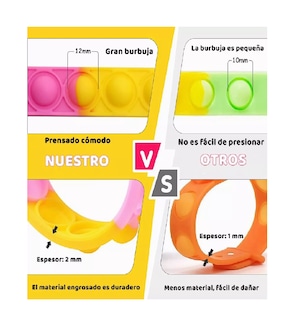 Foto 3 | Foto 3 | Pulsera Pop It Belug 16 Pieza Multicolor