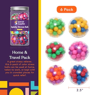 Foto 2 | Foto 2 | Squishy Stress Balls, Suministros Especiales Para Aliviar La Tensión, Paquete De 6 - Venta Internacional.