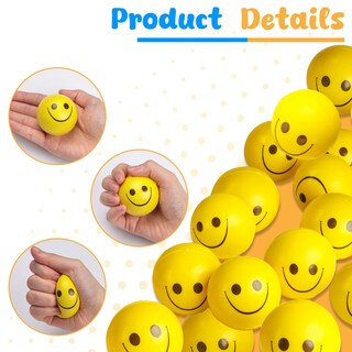 Foto 3 | Foto 3 | Cara Sonriente Stress Balls Lovestown, 40 Unidades, Color Amarillo, 5 Cm - Venta Internacional.