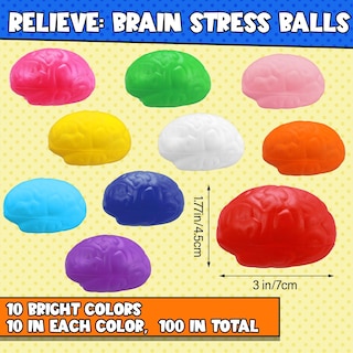 Foto 2 | Foto 2 | Juguete De Halloween De Poliuretano Stress Ball Skylety Con Forma De Cerebro, 100 Unidades - Venta Internacional.