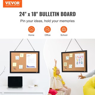 Foto 2 | Foto 2 | Tablero De Corcho Vevor De Doble Cara De 60 X 45 Cm Con Marco Para Oficina Y Hogar - Venta Internacional.