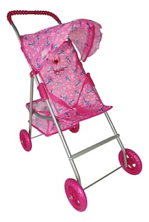 Foto 1 | Foto 1 | Carriola Para Muñecas Baby Kaori Aa01 Canastilla De Malla Rosa Mariposas