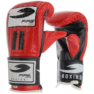 Foto 1 | Foto 1 | Par Guanteletas En Piel Fire Sports Entrenamiento Boxeo Rojo/negro T-chica