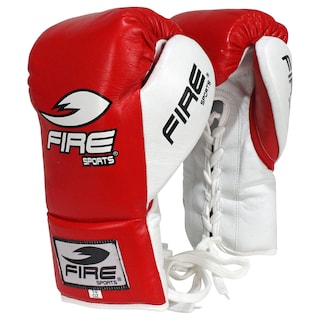 Foto 1 | Foto 1 | Guantes De Piel Fire Sports Para Peleas Profesionales de agujeta color Rojo 10 Oz