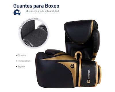Foto 2 | Foto 2 | Guantes de Boxeo Bluelander de 14 OZ color Negro Protector Bucal Incluido Correa de Velcro Unisex