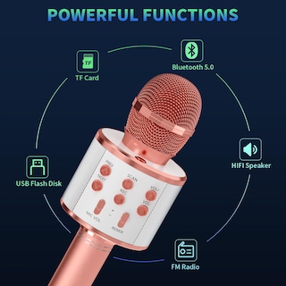Foto 4 | Foto 4 | Venta Internacional - Micrófono De Karaoke Giftmic Bluetooth Para Niños Rose Go, Paquete De 2