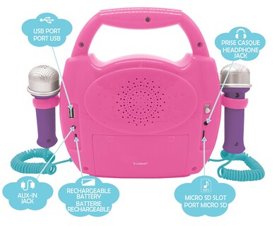 Foto 2 | Foto 2 | Reproductor Digital Karaoke Lexibook Unicorn Con Micrófonos, Color Rosa - Venta Internacional.