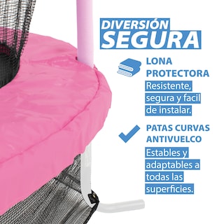 Foto 6 | Foto 6 | Trampolín Infantil De 1.4 Mts Onof Jmp-55 C/ Malla Protectora De 1 A 3 Años Color Rosa Magenta