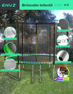 Foto 2 | Foto 2 | Brincolín Premium 8 Ft 2.43m con Luces LED Tubular Uso Rudo para Jardín Exteriores