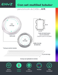 Foto 3 | Foto 3 | Brincolín Premium 8 Ft 2.43m con Luces LED Tubular Uso Rudo para Jardín Exteriores